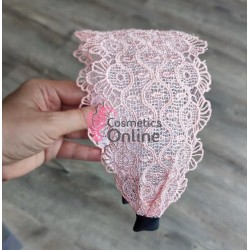 Bentita deosebita pentru par din Dantela lata BTP080LL - Roz